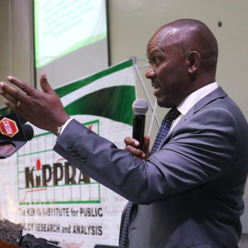 Secretary, National Cohesion and Values, Mr. Josiah Musili, EBS, making his remarks during the launch of Status of Children in Kenya, National Values and Principles of Governance Children Booklet; and Inclusion of Persons with Disability (PWD' s) in Social Economic Developmental report prepared by KIPPRA-UNICEF on 7th Dec, 2022.